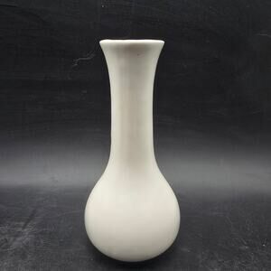 McCoy Floraline White Bud Vase Vintage Ceramic Pottery